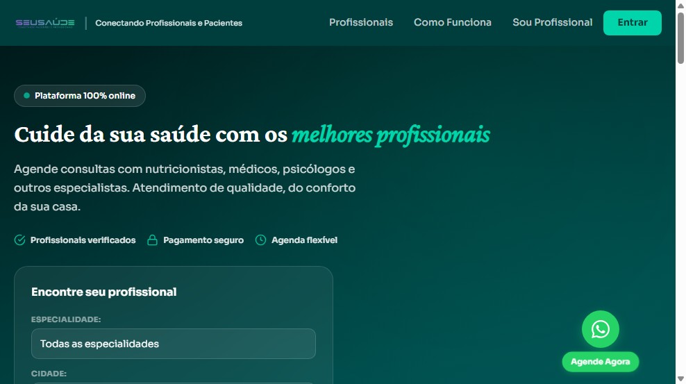 Clínica SeuSaúde - Agendamento e gestão