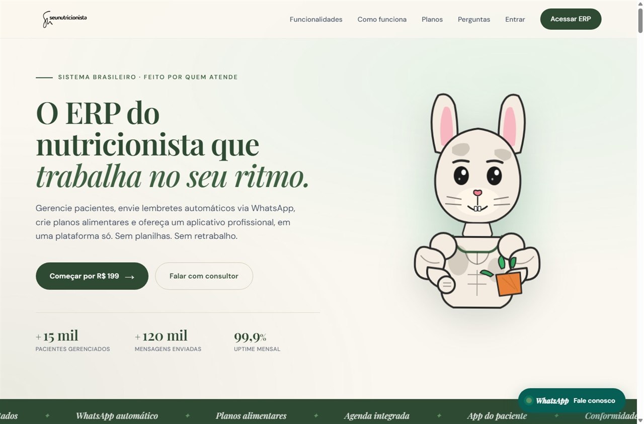 ERP SeuNutricionista: sistema de gestão para consultórios de nutrição com prontuário eletrônico