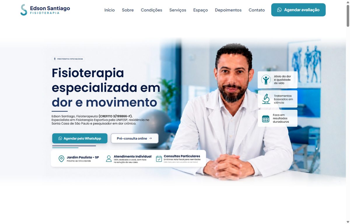Site Edson Santiago Fisioterapia